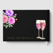 Roze Pioenblaadjes en Prosecco Bruidsdiner Gastenboek (Achterkant)
