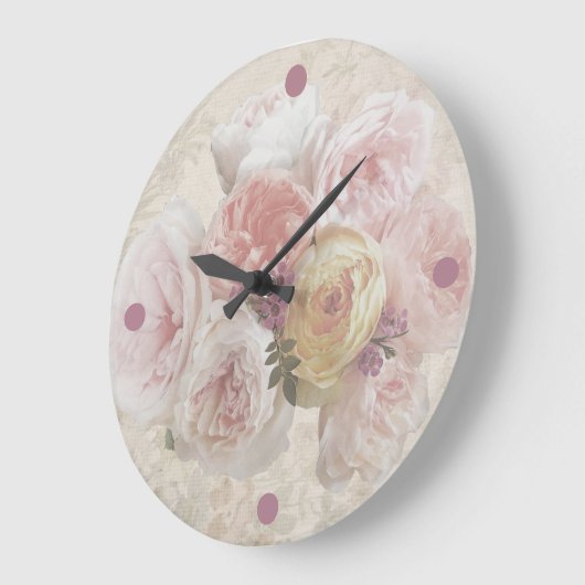  Roze Pioenbloem Bloesem Romantisch Decor Grote Klok (Hoek)