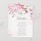 Roze Pioenbloem bruiloft Zitting Grafiek Tabel Pla (Voorkant / Achterkant)