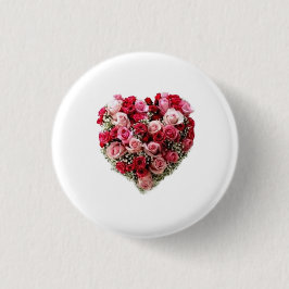Roze Pioenbloem Foto met Vintage Uitstraling Ronde Button 3,2 Cm
