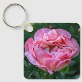 Roze Pioenbloem Sleutelhanger (Voorkant)