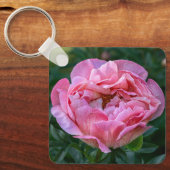 Roze Pioenbloem Sleutelhanger (Voorkant)