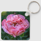 Roze Pioenbloem Sleutelhanger (Achterkant)