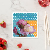 Roze pioenbloemen Elegante papieren servetten (Insitu)