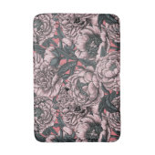 Roze pioenbloemen en motten badmat (Voorkant Verticaal)