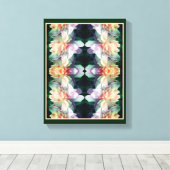 Roze pioenbloemen vermenigvuldigd Abstract Canvas Afdruk (Insitu (Houten vloer))