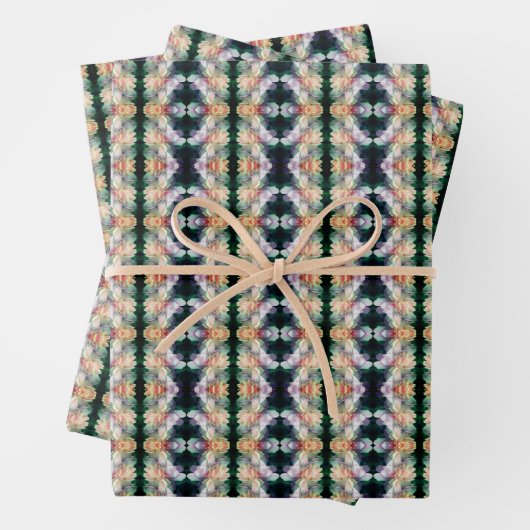 Roze pioenbloemen vermenigvuldigd Abstract Inpakpapier Vel (In situ)