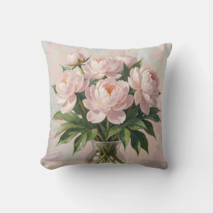 Roze Pioenboeket Romantisch Bloemstuk  Kussen