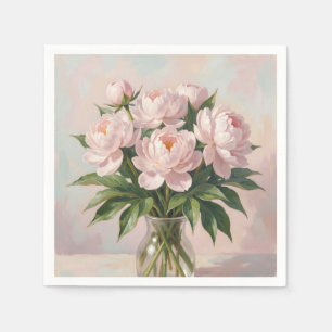 Roze Pioenboeket Romantisch Bloemstuk  Servet