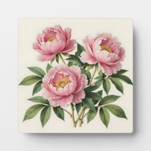 Roze Pioenboeket Vintage Botanische Illustratie Fotoplaat
