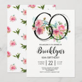 Roze Pioenen 60e verjaardag Kaart (Voorkant / Achterkant)