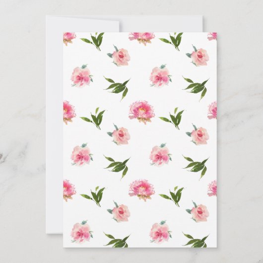 Roze Pioenen 80e verjaardag Kaart (Achterkant)