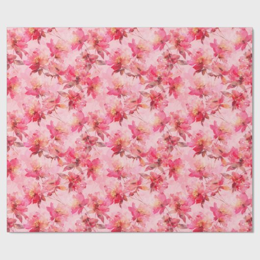 Roze pioenen abstract cadeaupapier (Vlak)