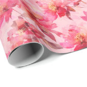 Roze pioenen abstract cadeaupapier (Rol Hoek)