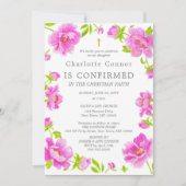 Roze Pioenen Bevestiging Kaart (Voorkant)