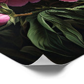 Roze Pioenen Bloem Art Print Poster (Hoek)