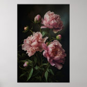 Roze Pioenen Bloem Art Print Poster (Voorkant)