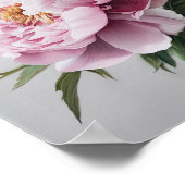 Roze Pioenen Bloem Art Print Poster (Hoek)