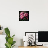 Roze Pioenen Bloem Art Print Poster (Thuiskantoor)