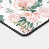 Roze Pioenen Bloemen Aangepaste Naam Bureaumat (Hoek)