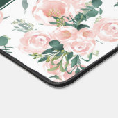 Roze Pioenen Bloemen Aangepaste Naam Bureaumat (Hoek)