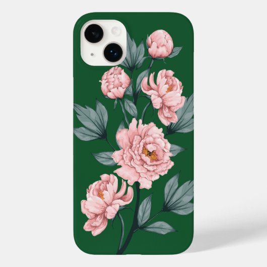 Roze Pioenen Bloemen Bloemen Bloemen Waterverf Case-Mate iPhone Case (Achterkant)