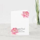 Roze Pioenen Bloemen Dank u Bedankkaart (Voorkant)