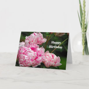  Roze Pioenen Bloemen Foto Verjaardag Kaart