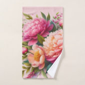 Roze Pioenen Bloemen Handdoek (Handdoek)