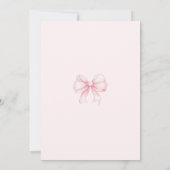 Roze pioenen Bloemen Krans Bow Baby Meisje Douche Kaart (Achterkant)