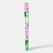 Roze pioenen bloemen patroon monogram Case-Mate iPhone case (Achterkant / Links)