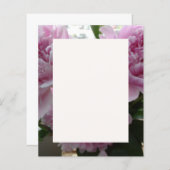 Roze pioenen briefpapier blad (Voorkant / Achterkant)