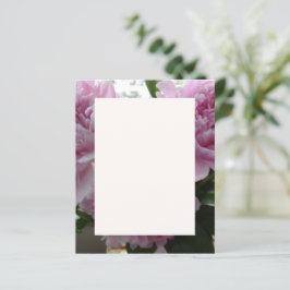 Roze pioenen briefpapier blad