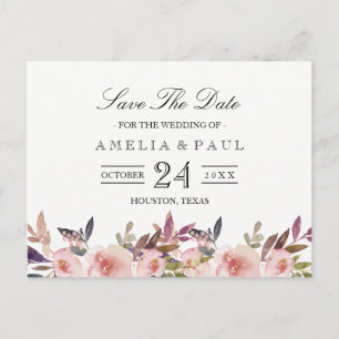 Roze Pioenen Bruiloft Save the Date Briefkaart