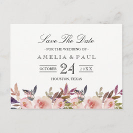 Roze Pioenen Bruiloft Save the Date Briefkaart