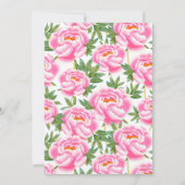 Roze Pioenen Bruiloft - Save the Date Kaart (Achterkant)