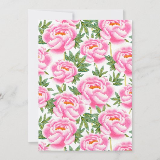 Roze Pioenen Bruiloft - Save the Date Kaart (Achterkant)