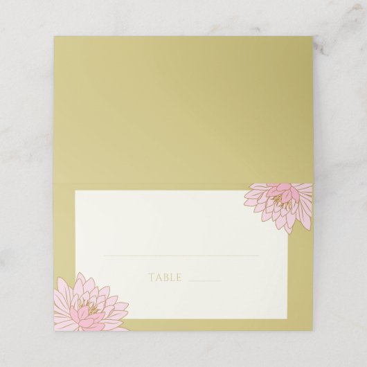 ROZE PIOENEN CHINOISERIE BRUILOFT PLAATS KAART PLAATSKAARTJE (Buitenkant ongevouwen)