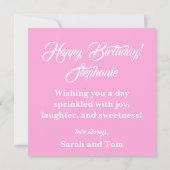 Roze Pioenen Chocolade Verjaardag gepersonaliseerd Kaart (Achterkant)