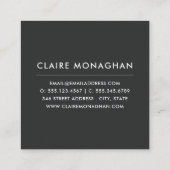 Roze Pioenen | Donker Vierkante Visitekaartje (Achterkant)