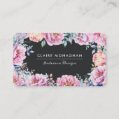 Roze Pioenen | Donker Visitekaartje (Voorkant)