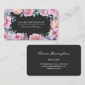 Roze Pioenen | Donker Visitekaartje (Voorkant / Achterkant)