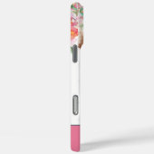 Roze pioenen en denim charme Case-Mate iPhone case (Achterkant / Rechts)