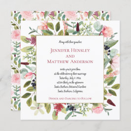 Roze Pioenen en Eucalyptus Waterverf Bloemen Kaart