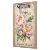 Roze pioenen en kant klembord (Links)