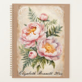 Roze Pioenen en Kant  Planner (Voorkant)