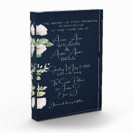 Roze Pioenen en Navy bruiloft uitnodiging Fotoblokken