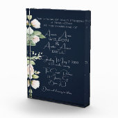 Roze Pioenen en Navy bruiloft uitnodiging Fotoblokken (Rechts)