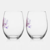 Roze Pioenen en Touch of Lavendel Wijnglas Zonder Voet (Links)