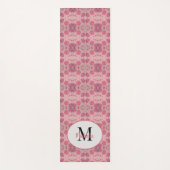 Roze Pioenen Floral Monogram Yoga Mat (Voorkant)